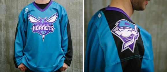 Charlotte Checkers Hornets Night jerseys